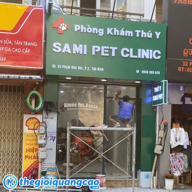 Dự án làm bảng hiệu alu phòng khám thú y SAMI