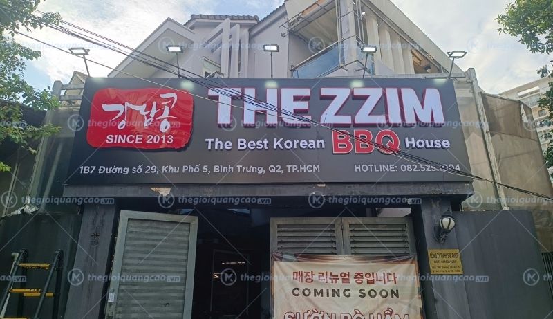 Dự án làm bảng hiệu quảng cáo quán BBQ THE ZZIM