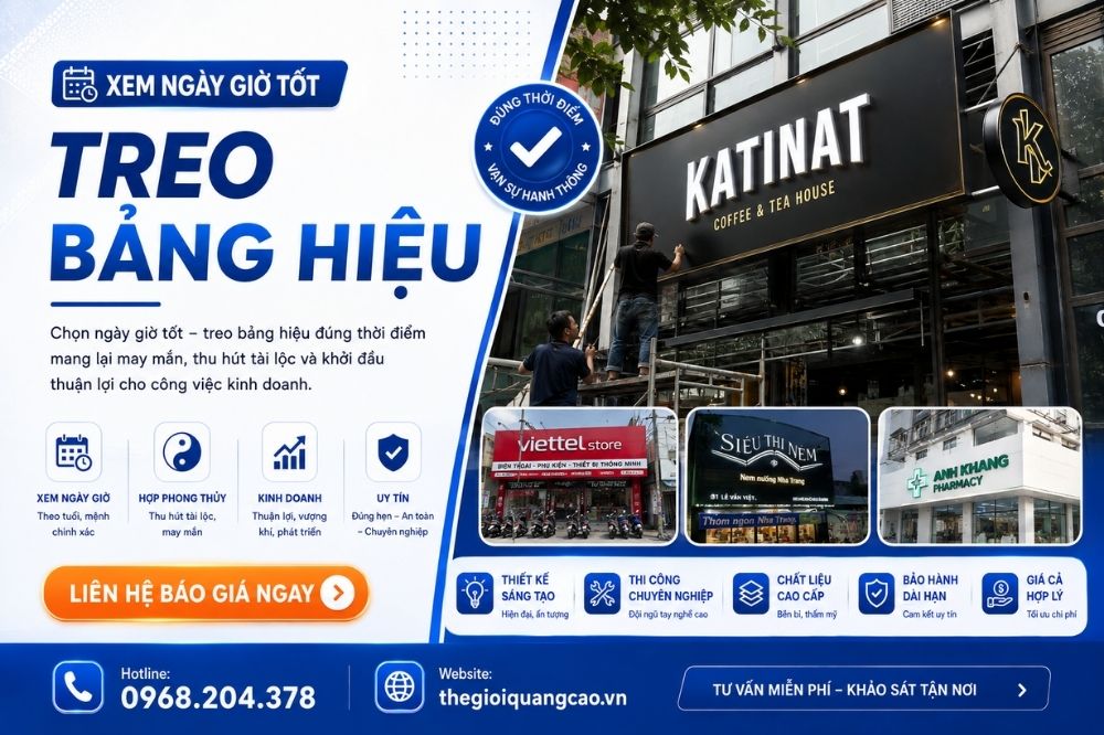 Xem Ngày Tốt Treo Bảng Hiệu Hợp Phong Thủy, Tài Lộc Năm 2026
