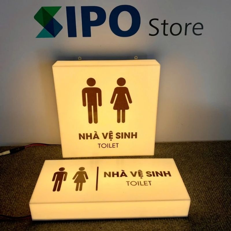 Mẫu biển nhà vệ sinh hút nổi mica