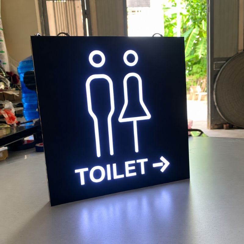 Biển toilet nam nữ âm đèn