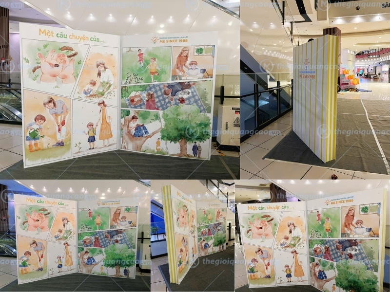 Ho&agrave;n thiện dự &aacute;n thi c&ocirc;ng backdrop formex h&igrave;nh quyển s&aacute;ch tại Aeon T&acirc;n Ph&uacute;
