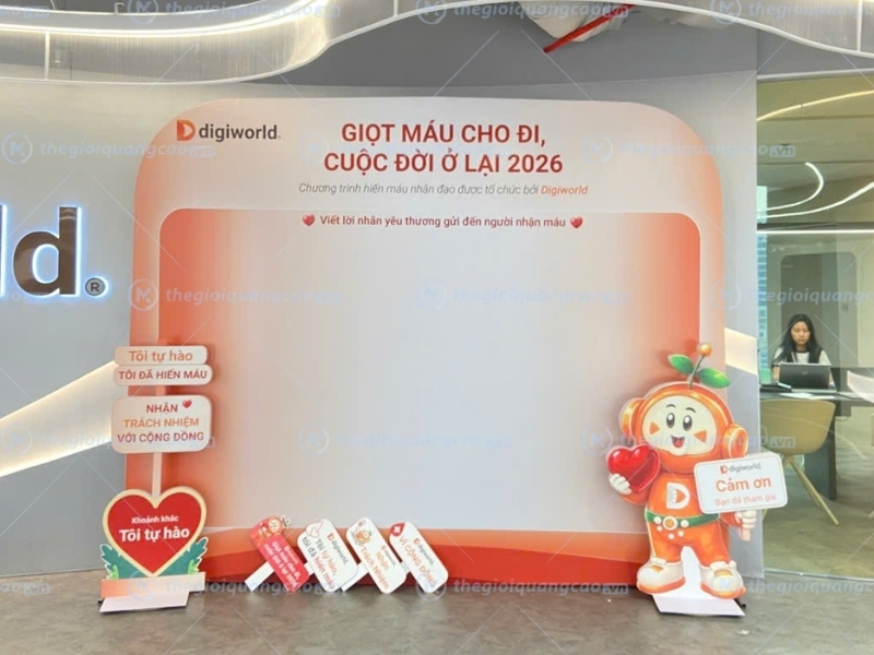 Dự &aacute;n thiết kế, in ấn, thi c&ocirc;ng backdrop cho thương hiệu Digiworld
