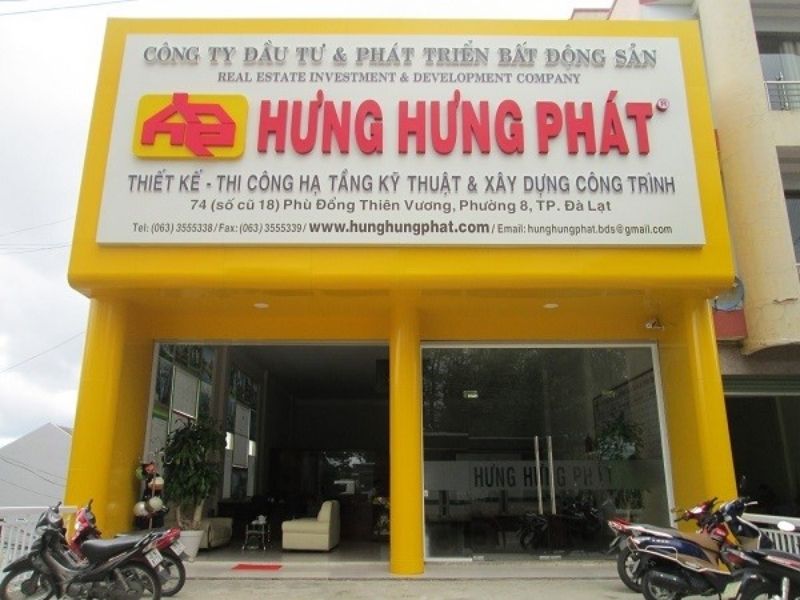 Mẫu bảng hiệu c&ocirc;ng ty bất động sản Hưng Hưng Ph&aacute;t