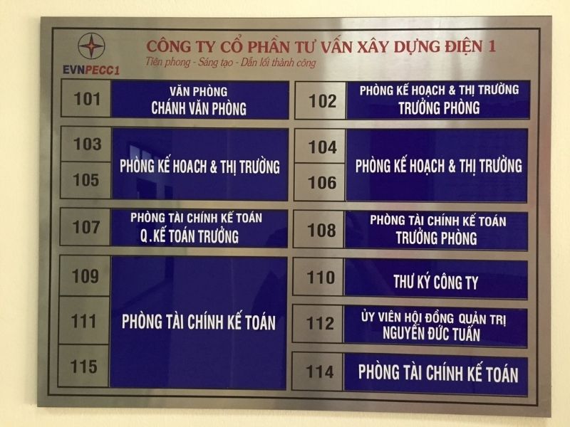 Biển chỉ dẫn văn ph&ograve;ng c&ocirc;ng ty