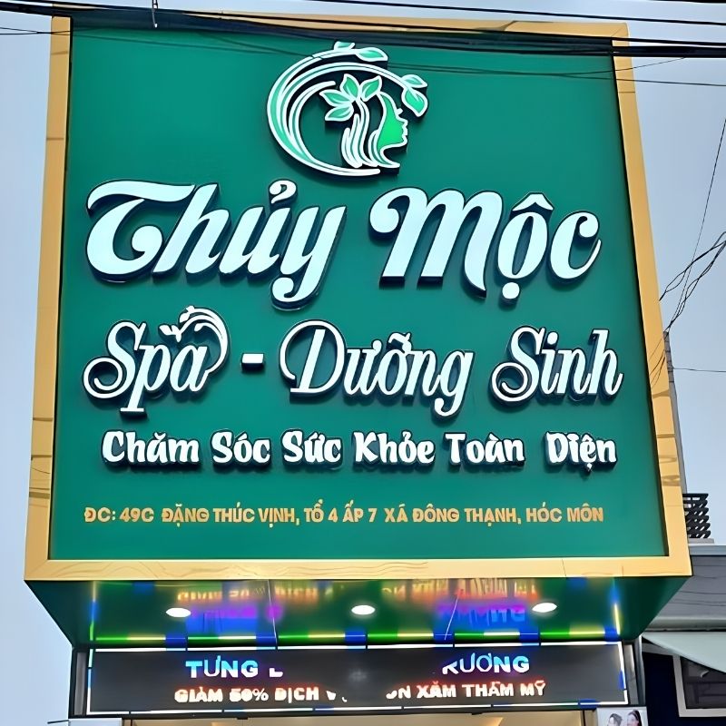 Bảng hiệu thủy mộc spa dưỡng sinh