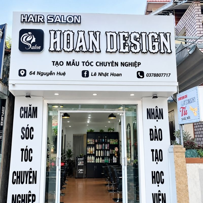 Bảng hiệu hair salon thi c&ocirc;ng mặt dựng alu kết hợp chữ nổi mica