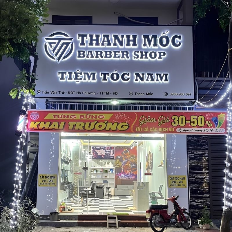Mẫu thiết kế bảng hiệu barber shop chữ nổi s&aacute;ng ch&acirc;n
