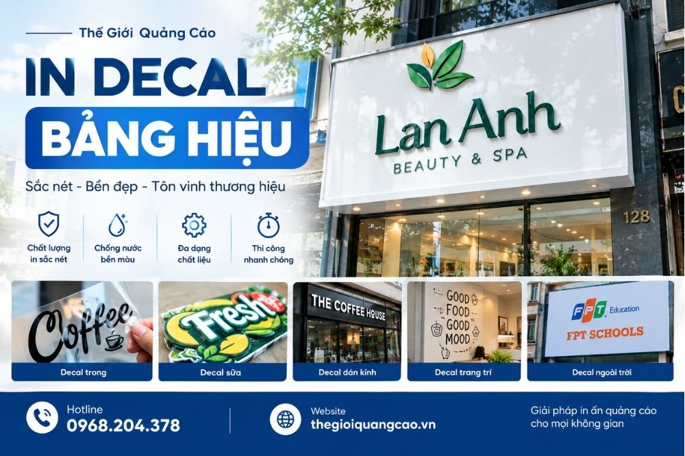 In Decal Bảng Hiệu: Phân Loại, Ưu Điểm Và Ứng Dụng