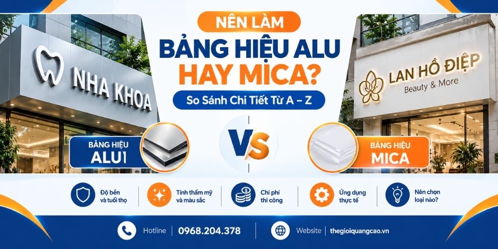 N&ecirc;n L&agrave;m Bảng Hiệu Alu Hay Mica? So S&aacute;nh Chi Tiết Từ A&ndash;Z