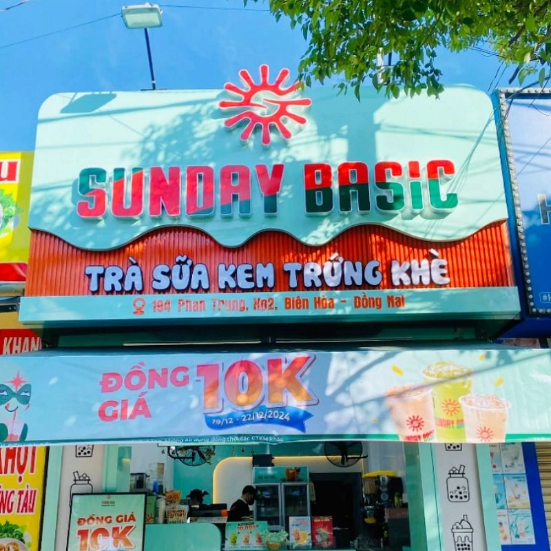 Bảng hiệu alu chữ nổi mica cho qu&aacute;n tr&agrave; sữa