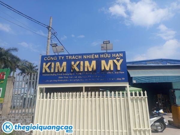 Dự &aacute;n thi c&ocirc;ng bảng hiệu c&ocirc;ng ty Kim Kim Mỹ