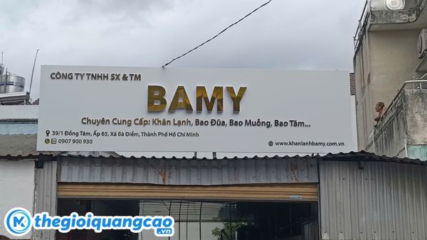 C&ocirc;ng tr&igrave;nh thi c&ocirc;ng bảng hiệu c&ocirc;ng ty Bamy