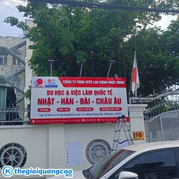 C&ocirc;ng tr&igrave;nh thi c&ocirc;ng bảng hiệu c&ocirc;ng ty tnhh dvtv lao động nhật minh