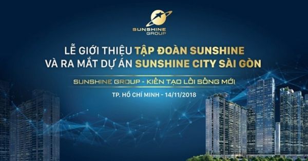 Mẫu backdrop lễ ra mắt dự &aacute;n sunshine city s&agrave;i g&ograve;n