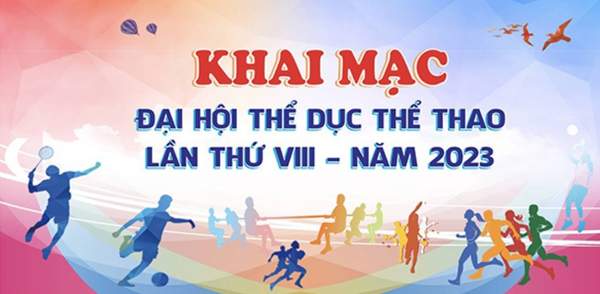 Backdrop khai mạc đại hội thể dục thể thao