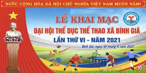 Thiết kế backdrop ng&agrave;y hội thể thao theo y&ecirc;u cầu