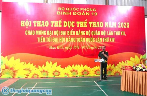 Backdrop hội thao thể dục thể thao bộ quốc ph&ograve;ng