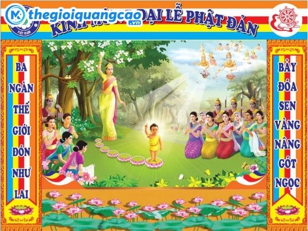 Mẫu backdrop kính mừng đại lễ Phật Đản