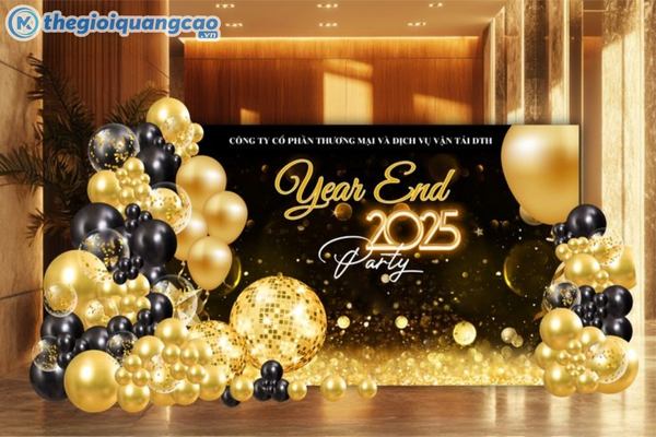 Mẫu backdrop tất ni&ecirc;n phong c&aacute;ch sang trọng