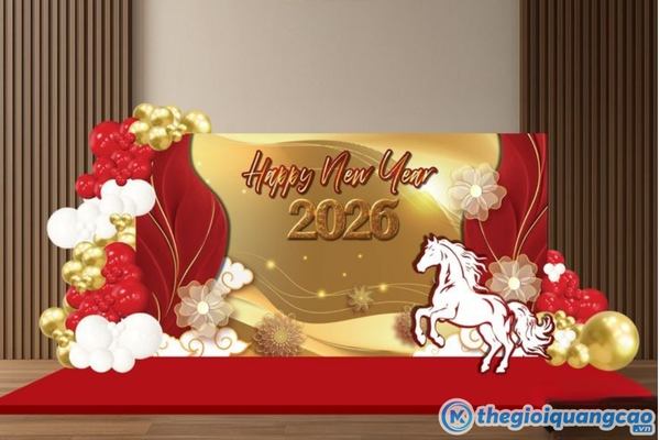 Mẫu backdrop tất ni&ecirc;n phong c&aacute;ch hiện đại