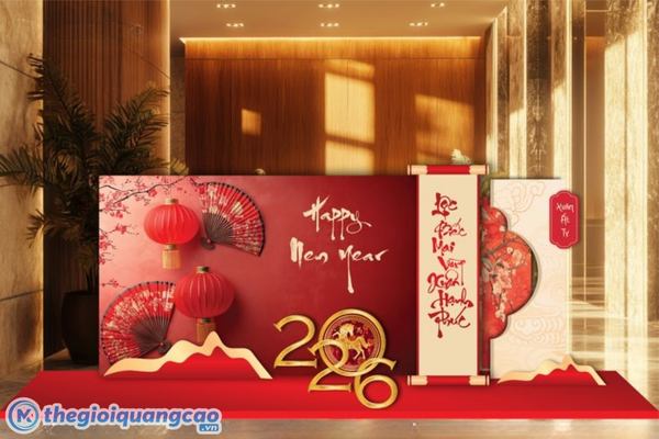 In backdrop tất ni&ecirc;n gi&aacute; rẻ trọn g&oacute;i tại TP.HCM