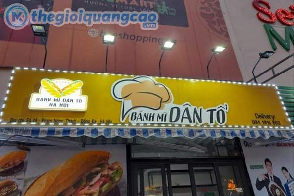 Mẫu bảng hiệu quảng c&aacute;o tiệm b&aacute;nh m&igrave; đ&egrave;n led