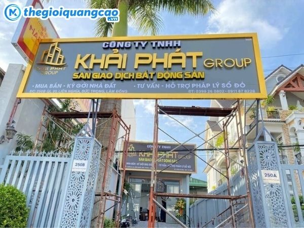 Bảng hiệu bất động sản, mua bán – ký gửi nhà đất – thiết kế ấn tượng