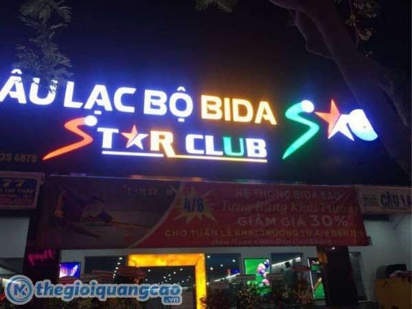 Mẫu bảng hiệu bida đẹp kết hợp đ&egrave;n led