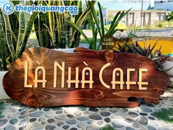 Mẫu bảng hiệu cafe gỗ vintage