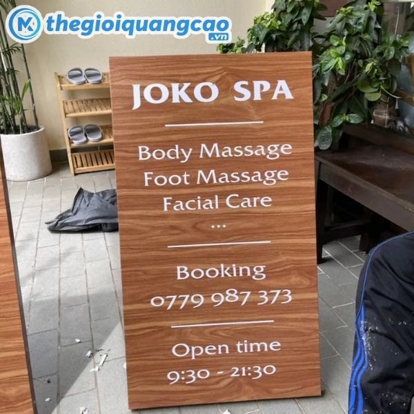 Mẫu bảng hiệu massage đứng Joko Spa
