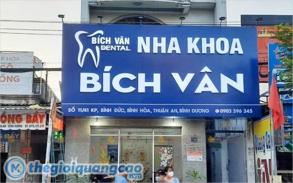 Bảng hiệu nha khoa alu chữ nổi