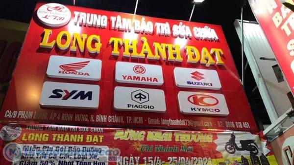 Mẫu bảng hiệu quảng c&aacute;o sửa xe Long Th&agrave;nh Đạt