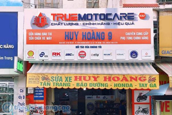 Mẫu bảng hiệu sửa xe m&aacute;y Huy Ho&agrave;ng