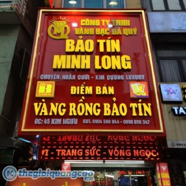 Mẫu bảng hiệu tiệm v&agrave;ng phong thủy