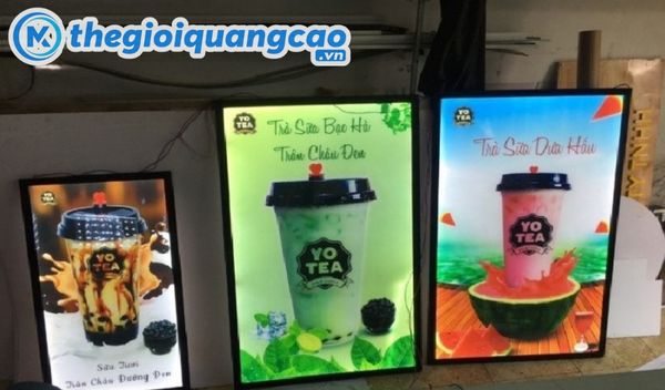  Bảng hiệu hộp đ&egrave;n tr&agrave; sữa đơn giản 