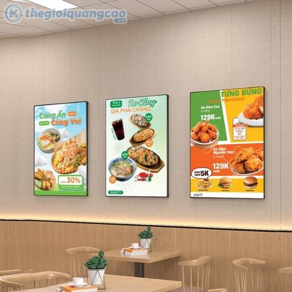 Bảng menu đ&egrave;n LED treo tường