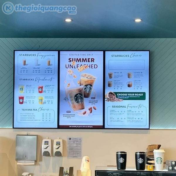 Mẫu menu LED si&ecirc;u mỏng treo tường