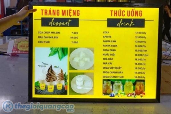 Bảng đ&egrave;n LED menu ăn vặt
