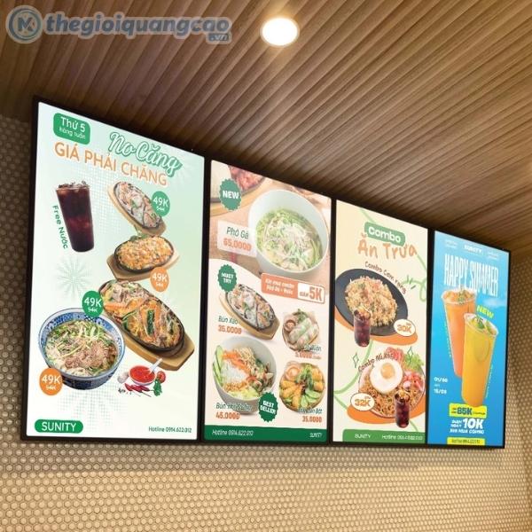 Mẫu bảng menu LED si&ecirc;u mỏng