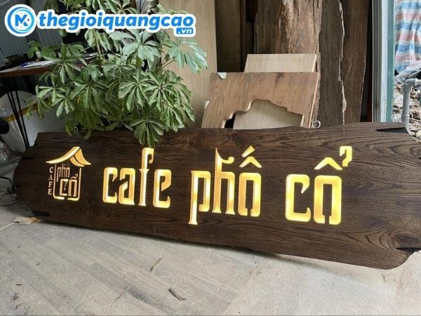 Mẫu biển vẫy gỗ cafe phong c&aacute;ch VIntage