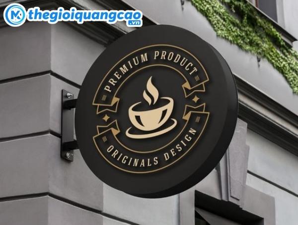 Mẫu biển quảng cáo tròn cho quán cafe đẹp, sang trọng