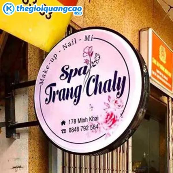Mẫu bảng hiệu tròn Spa Trang Chaly
