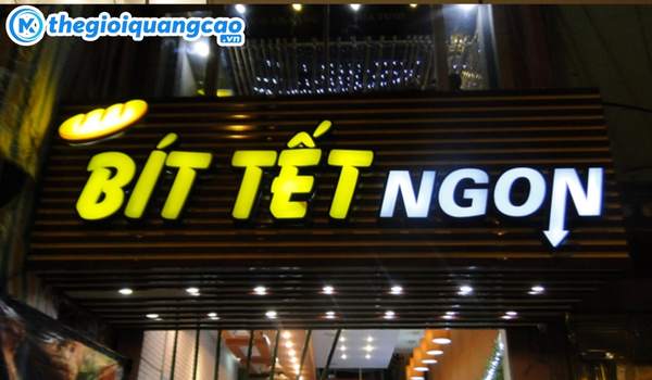  Mẫu chữ nổi mica viền inox Bít Tết Ngon  