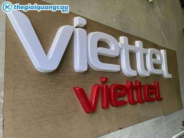  Mẫu chữ nổi mica trắng Viettel 