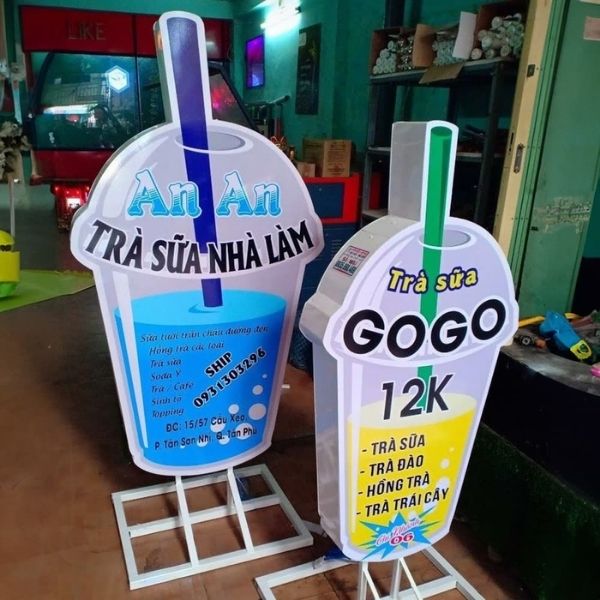  Mẫu hộp đèn ly trà sữa nhà làm đẹp 