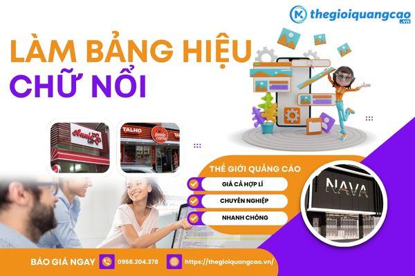 Làm Bảng Hiệu Chữ Nổi Đẹp, Giá Rẻ Tại TPHCM