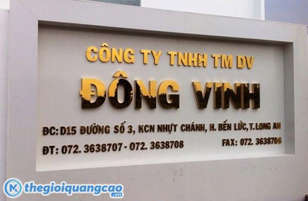 Mẫu biển bảng c&aacute;o chữ nổi cho c&ocirc;ng ty TNHH DV Đ&ocirc;ng Vinh