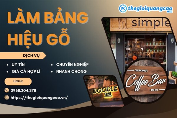 Làm Bảng Hiệu Gỗ Đẹp, Giá Rẻ, Uy Tín Tại TPHCM