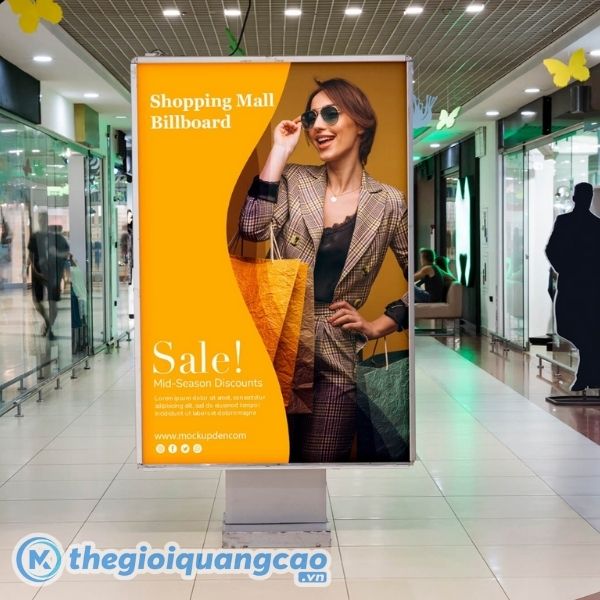 Mẫu bảng hiệu bạt hiflex trong trung tâm thương mại
